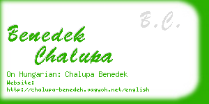 benedek chalupa business card